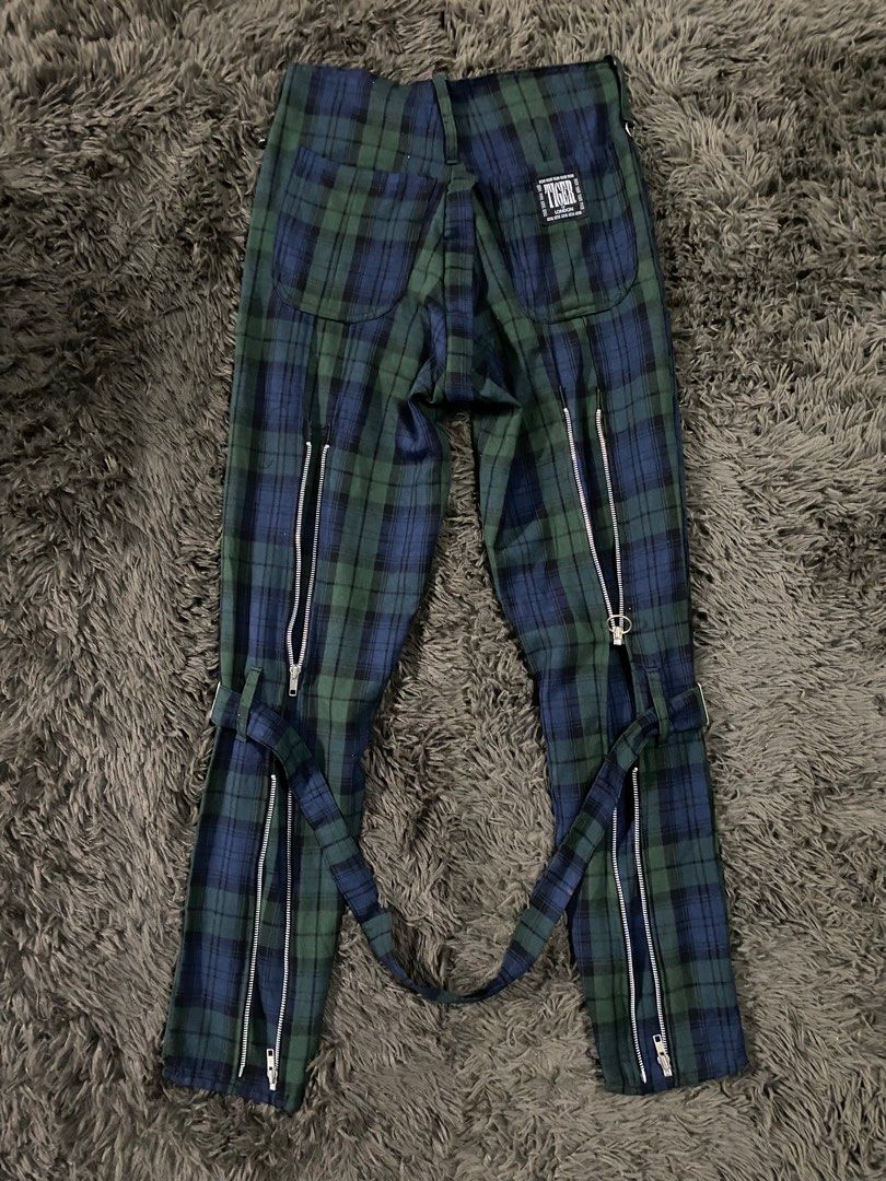 Tiger of London Yellow Tartan Zip Bondage Pants Punk
