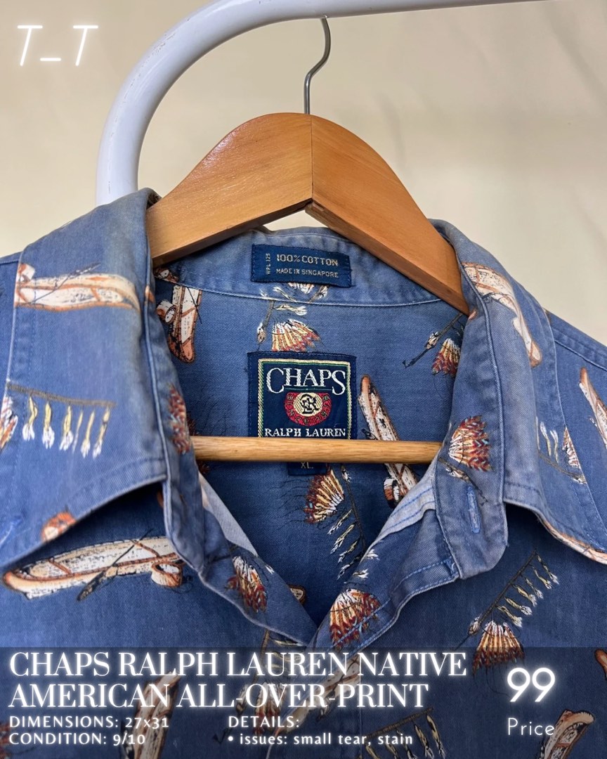 Chaps Ralph Lauren Native American Alloverprint, Men's Fashion, Tops