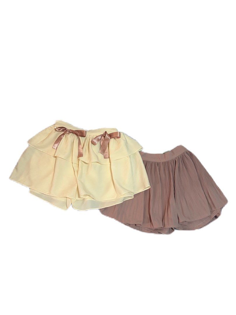 Coquette Cream and Pink Skirts (Category: Skirts) located in Pasay City. Submitted by declutterwithkae (Listing ID 1340704380, Image 1). Description: 2 Coquette skirts in Cream and Pink 🎀 With inner shorts Best fit: 24-25 inches waistline Price is negotiable.