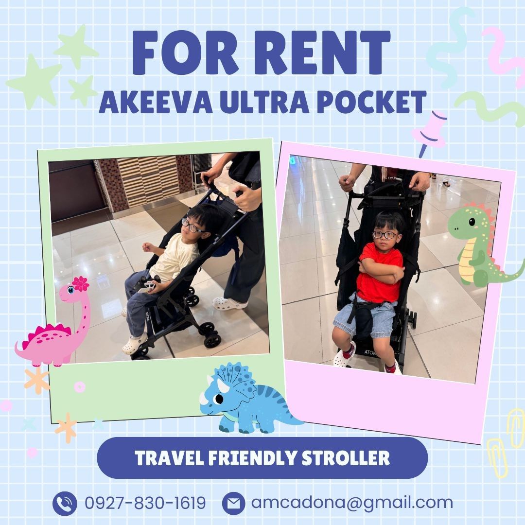 FOR RENT AKEEVA ULTRA POCKET (Category: Strollers) located in Quezon City. Submitted by amcadona (Listing ID 1340854848, Image 1). Description: Are you looking for a compact and lightweight stroller? Elon’s Akeeva Stroller is now open for Rent! If you’re planning for a vacation anytime soon, Akeeva Ultra Pocket Stroller is a must! Perfect for Family Travel🤗 For only 280 per day minimum 7 days☺️.