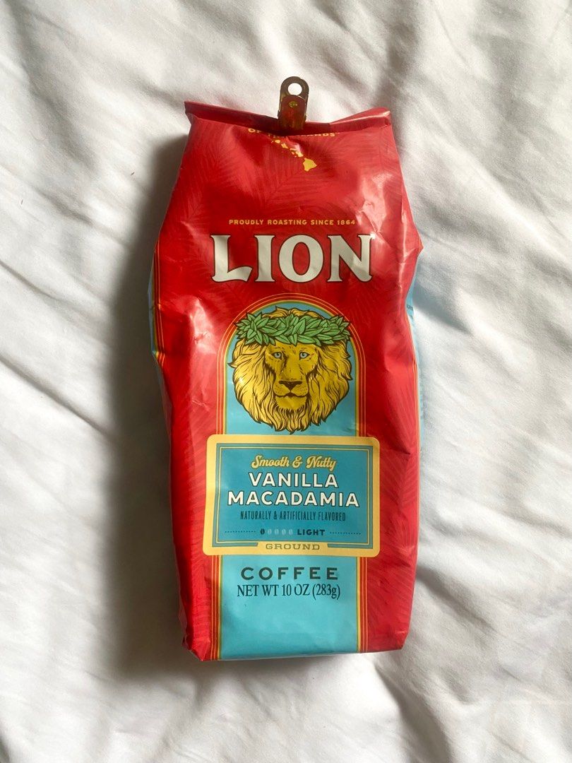 Hawaii Imported Lion Ground Coffee 283g (Category: Beverages) located in Mandaluyong City. Submitted by urbansellermnl (Listing ID 1340790784, Image 1). Description: ORIGINAL Imported from Hawaii Lion Ground Coffee Available: Vanilla Macadamia Gold Roast French Roast Diamond Head Roast 24K Gold Roast Kona Coffee .