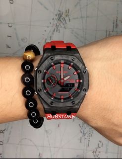 HUBSTORE CASIO G-Shock GSHOCK卡西歐八角行針 皇家橡樹 農家橡樹 Casioak GA2100 GA2100CA GA-2100 GA-2100CA GA-2100CA-8 GA-2100CA-8A 黑紅色 200米防水 有現貨64231048538241110