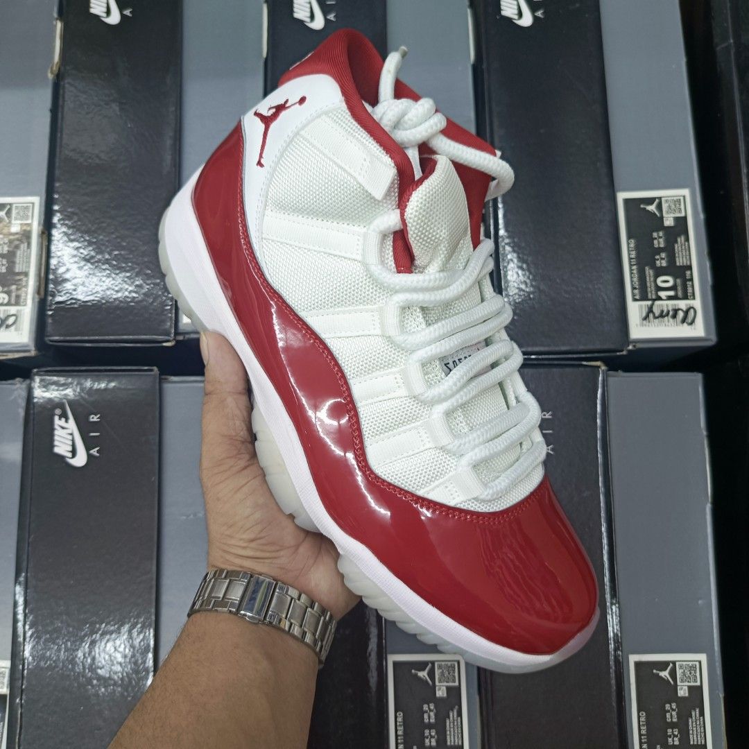 Jordan 11 High Cherry Red❤ (Category: Sneakers) located in Manila. Submitted by johnricoma60523 (Listing ID 1340727443, Image 1). Description: Available now men's and women's🔥 How to order!? Just pm for more details ❗🛒 _actual photo _Ur order COD, VIA LALAMOVE within METRO MANILA _LBC or J&T _GCASH.