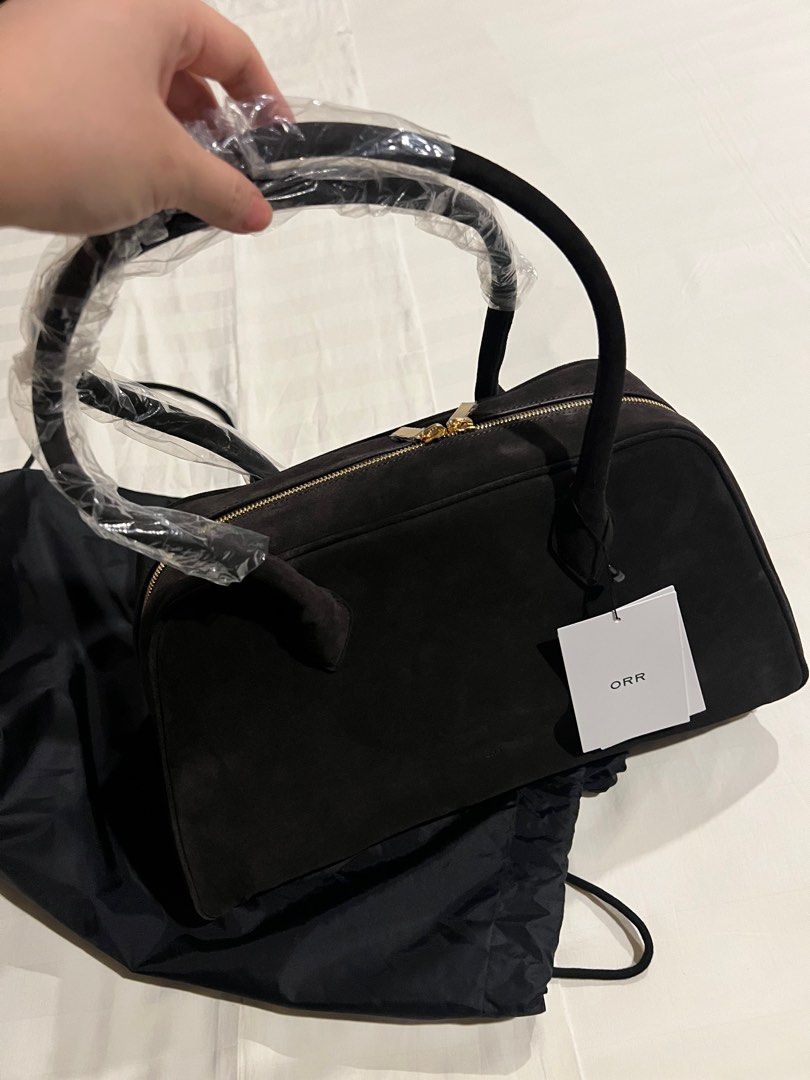 NEW & ORIGINAL ORR CURVY BAG IN CHOCOLATE SUEDE, Fesyen