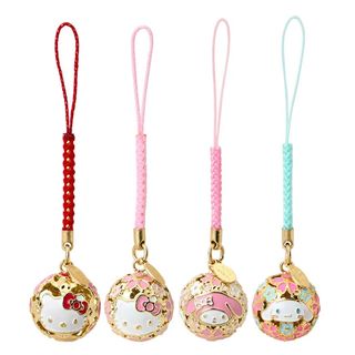 Sanrio 日本正版 鈴鐺 手機繩 掛飾 (櫻花) Hello Kitty My Melody Cinnamoroll 玉桂狗64239558022145110