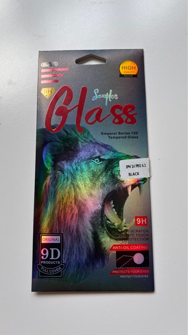 Screen protector (Category: Other Mobile & Gadget Accessories) located in Singapore. Submitted by kluvind7d (Listing ID 1340861698, Image 1). Description: iPhone 14 Pro tempered glass .