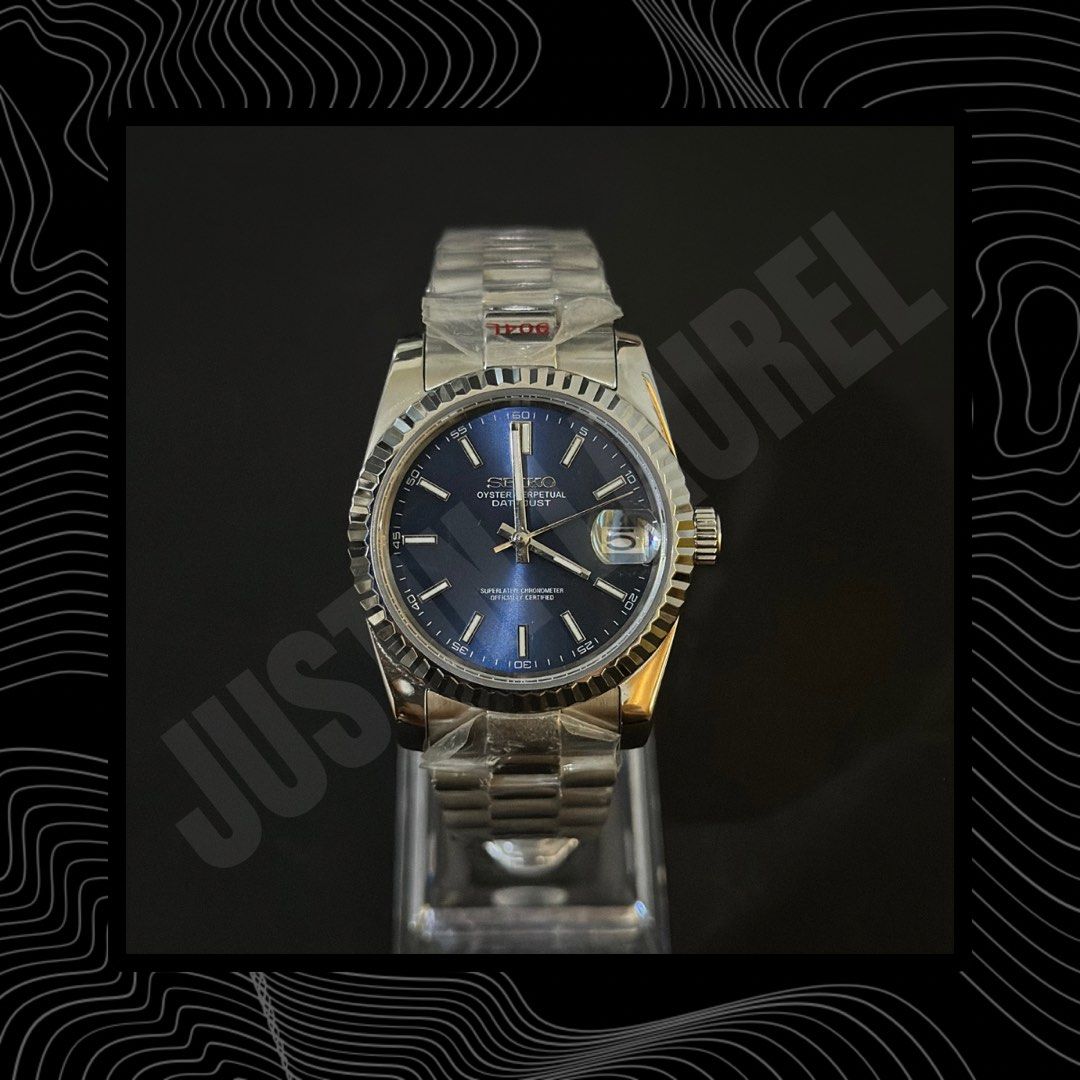 Seiko Mod Datejust (Cheapest on the market) (Category: Luxury Watches) located in San Pablo. Submitted by justinlaurel (Listing ID 1340817102, Image 1). Description: Seiko Mod Datejust for Sale (Pre-Order Only) PRICES STARTS AT ONLY ₱4,999! Cheapest on the market! • Available Sizes: 36mm or 39mm • Bracelets: Jubilee or Presidential • Bezels: Fluted or Smooth • Features: Sapphire Glass, Clear Caseback • Movement: Original Seiko NH35 movement (Maki