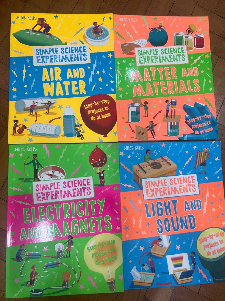 Simple science experiments (Category: Storybooks) located in Singapore. Submitted by vianbabe (Listing ID 1340741280, Image 1). Description: Set of 4 books on simple fun sci experiments which can be diy at home .. (How it works book of sci experiments comes free with set of books purchase) Price is inclusive of tracked mail. .