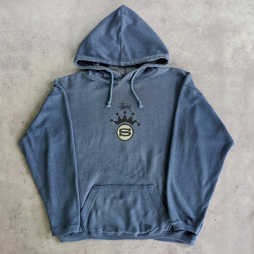 Stussy Crown パーカー 80s ヴィンテージレア Stussy Crown Og 80s Vintage rare hoodie, Fesyen Pria, Pakaian
