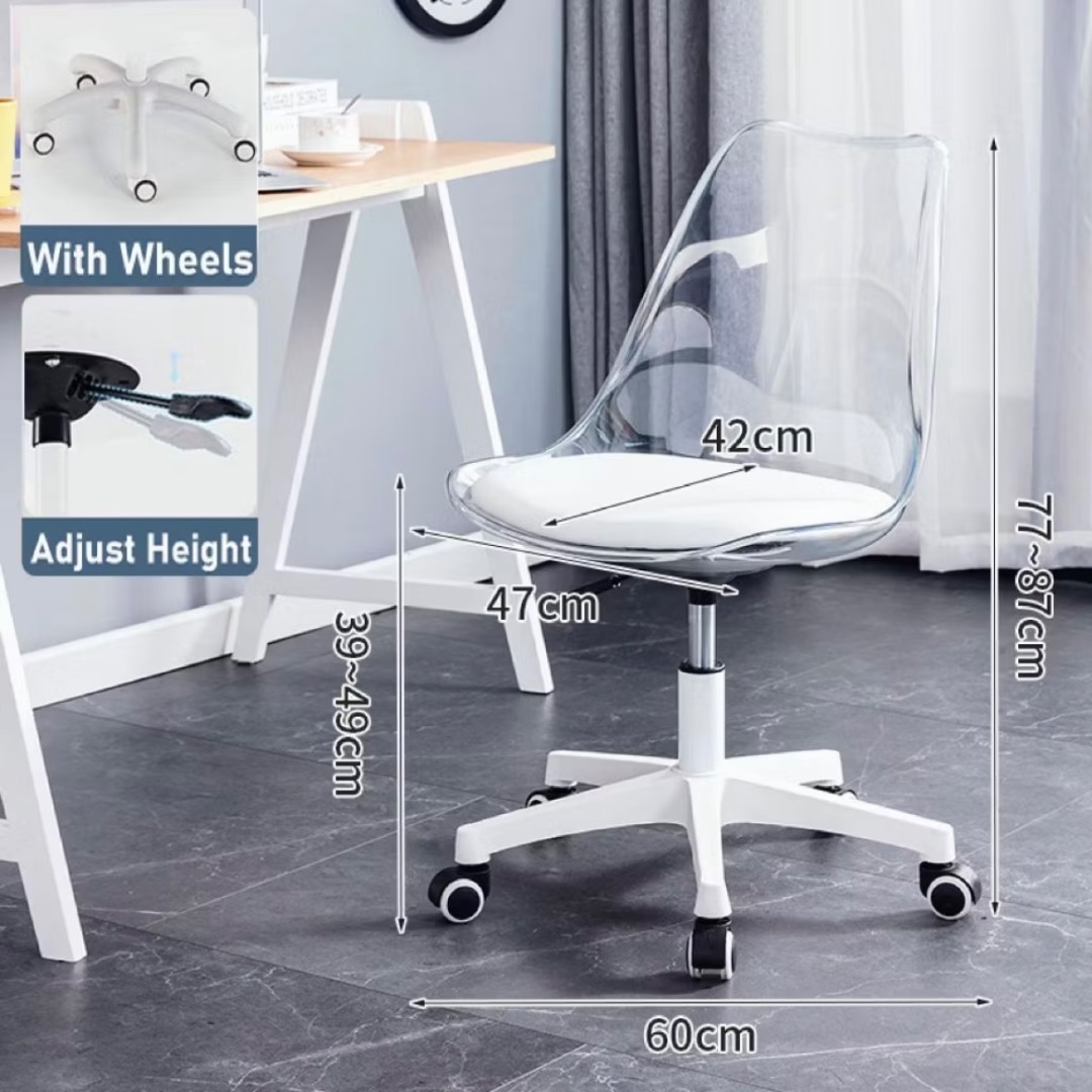 Transparent Back Computer Chair | Height Adjustable See Through Office ...