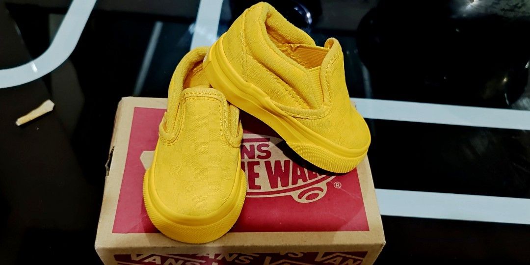 Spectra yellow slip on vans hotsell