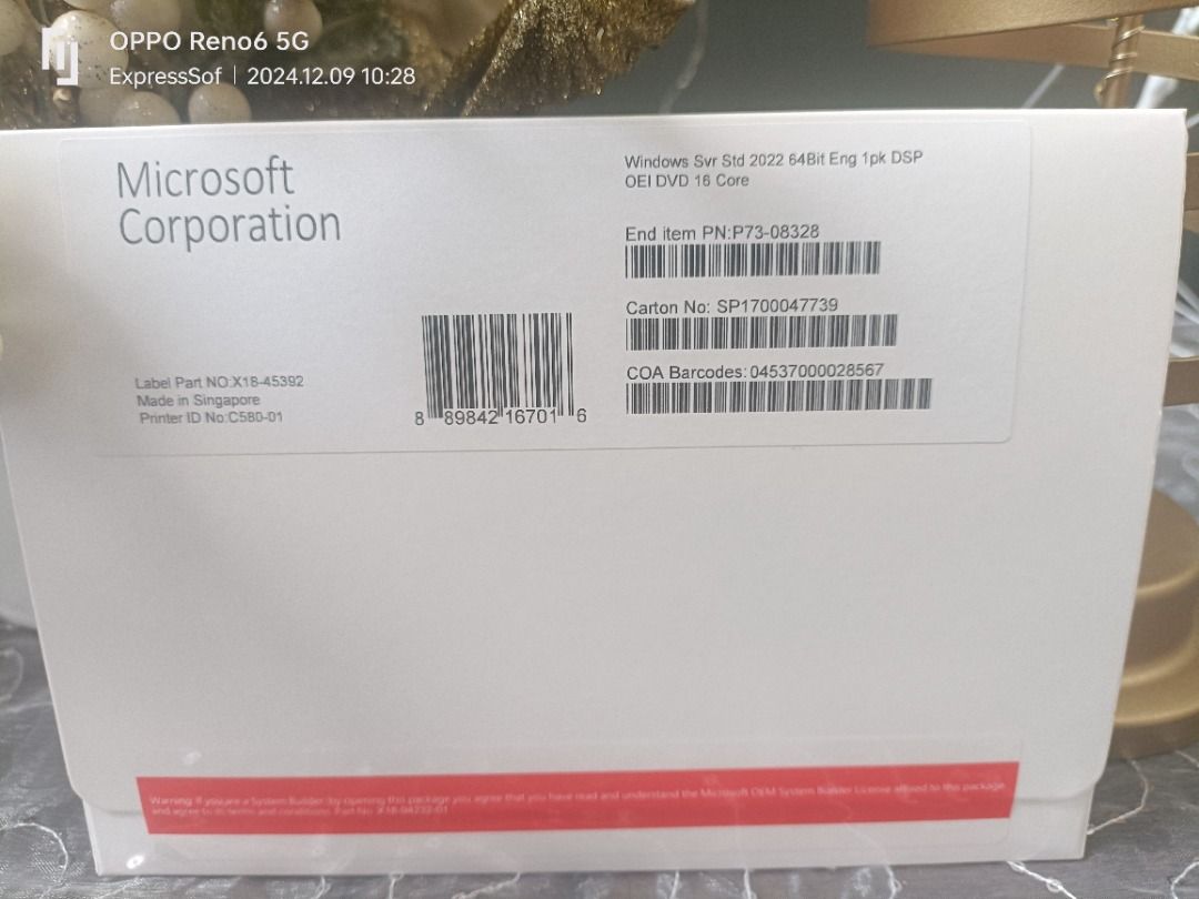 Windows Server Standard 2022 Edition 64 BIT Engl 1pk DSP OEI DVD 16 ...