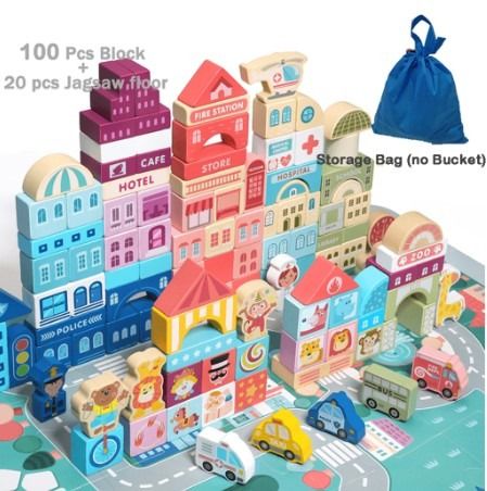 Wooden Number Building Blocks, Hobbies & Toys, Toys & Games On