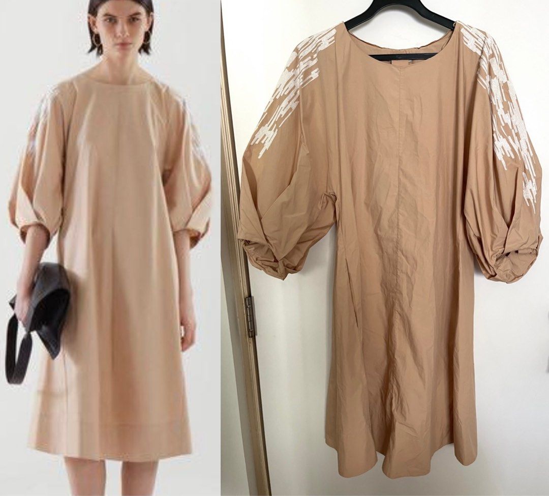 190 COS BALLOON SLEEVE DRESS WITH EMBROIDERY