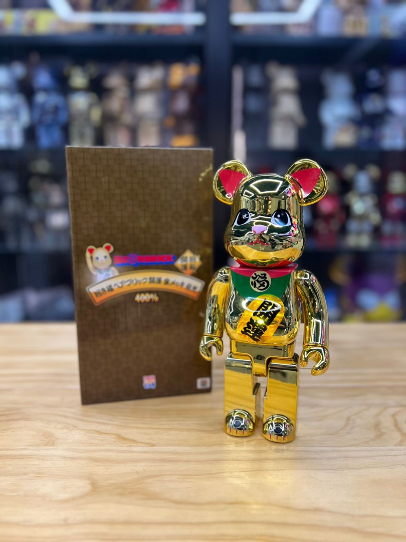 400％ BE@RBRICK 招き猫開運金メッキ発光, 興趣及遊戲, 玩具& 遊戲類