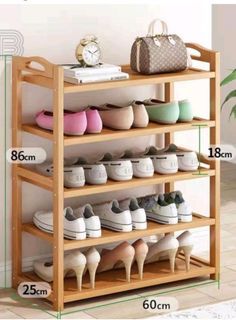 5-Layer Multi-Functional Shoe Rack Organizer Home Storage Wood Bedroom Bookshelf Door Shelf Solid