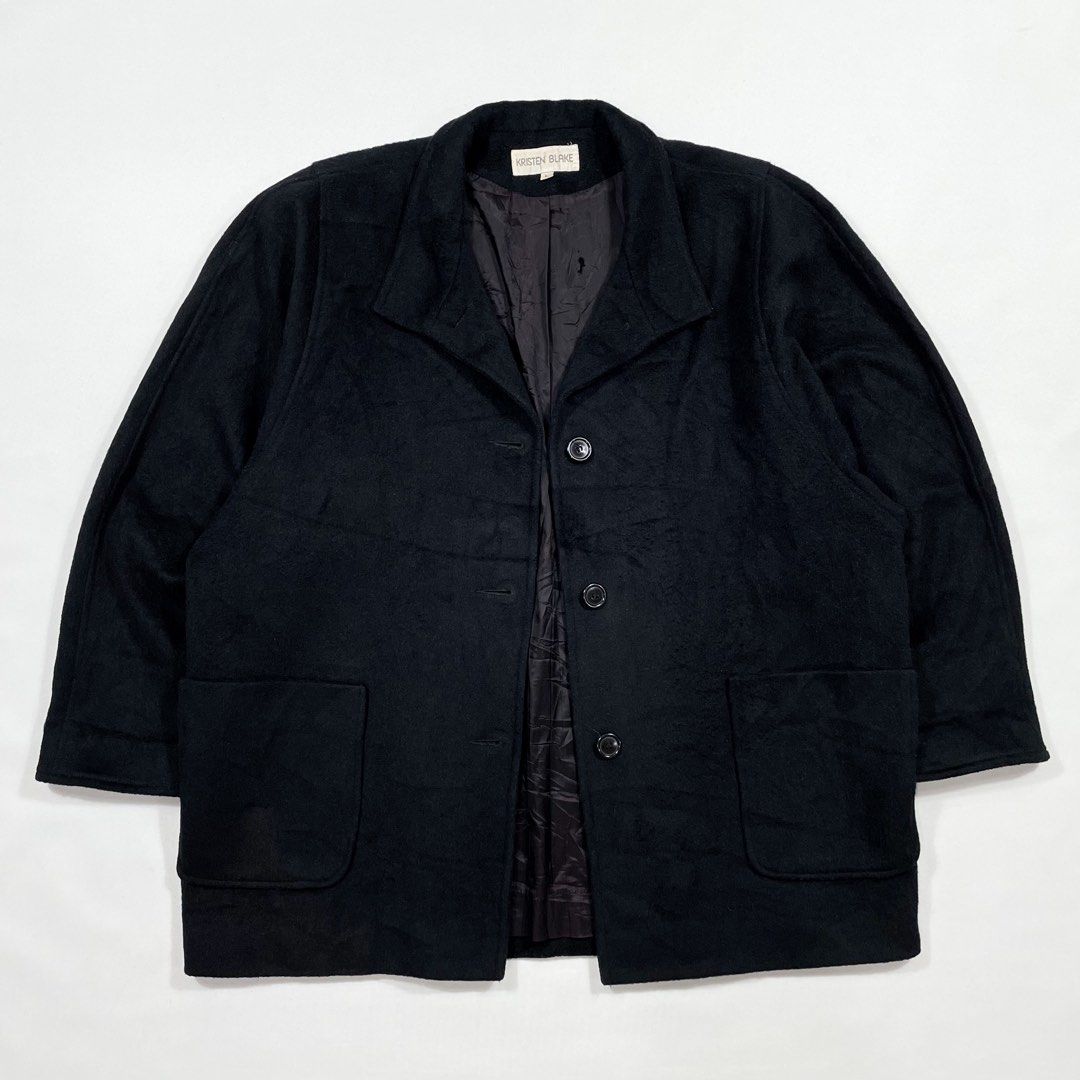 90s Kristen Blake Wool Blend Heavy Long Coat Black women s Women s Fashion Coats Jackets and Outerwear on Carousell