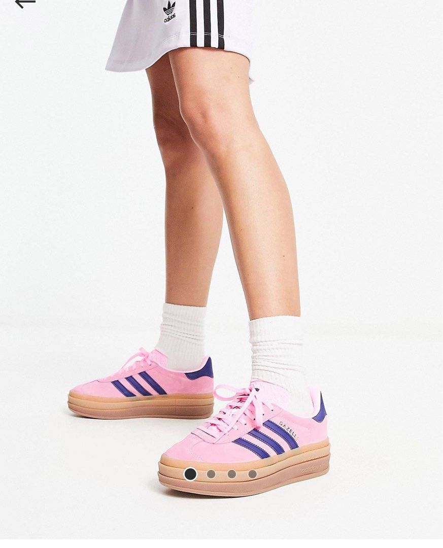 Adidas Originals Gazelle Bold platform trainers in pink with gum