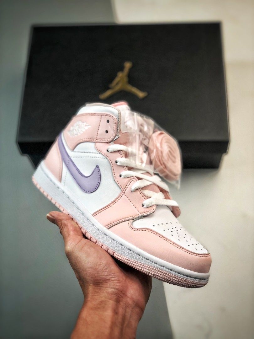 Air Jordan 1 Mid GS Pink Wash shoes