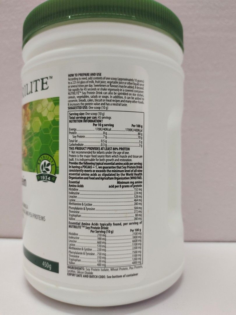 Amway NUTRILITE Soy Protein Drink 450g, Health & Nutrition, Health