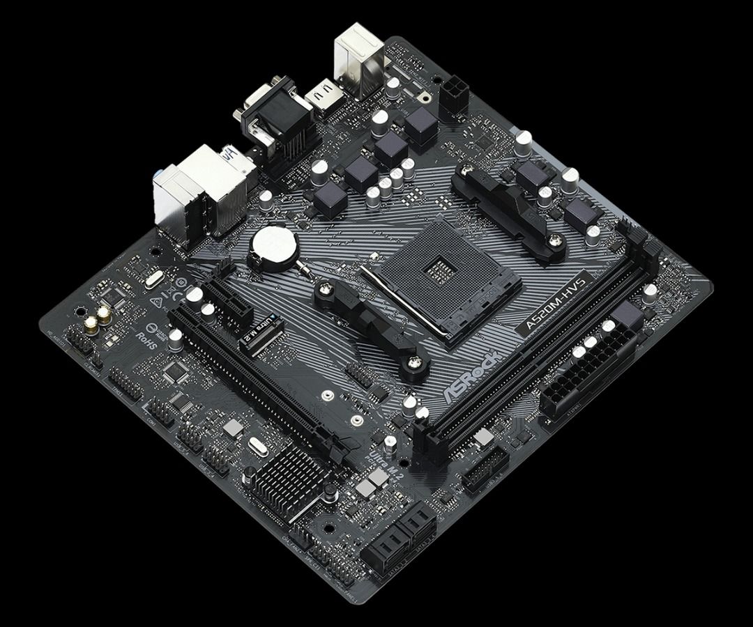 Asrock AM4 A520M-HVS Motherboard Black