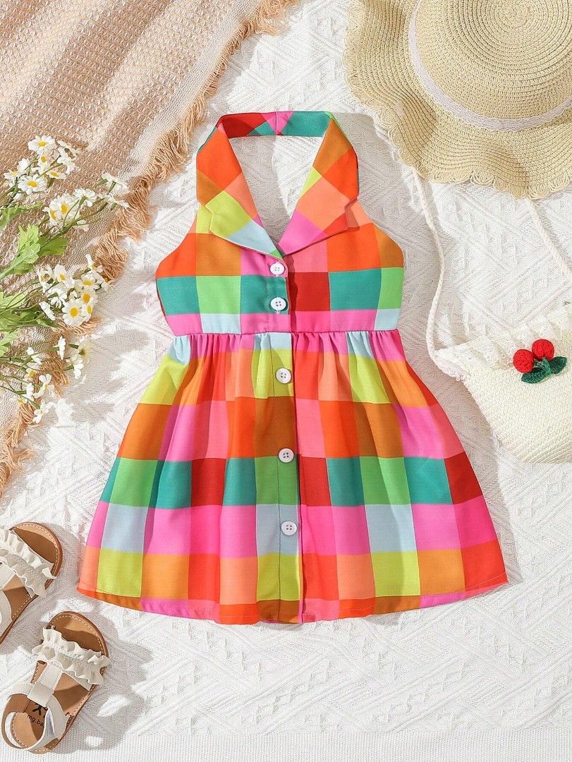 Halter neck baby frock store