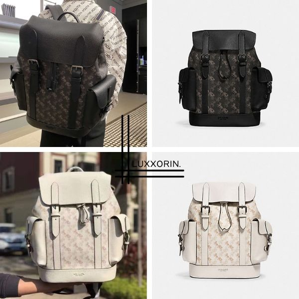 Coach Hudson Backpack With Horse And Carriage Print Men Laptop