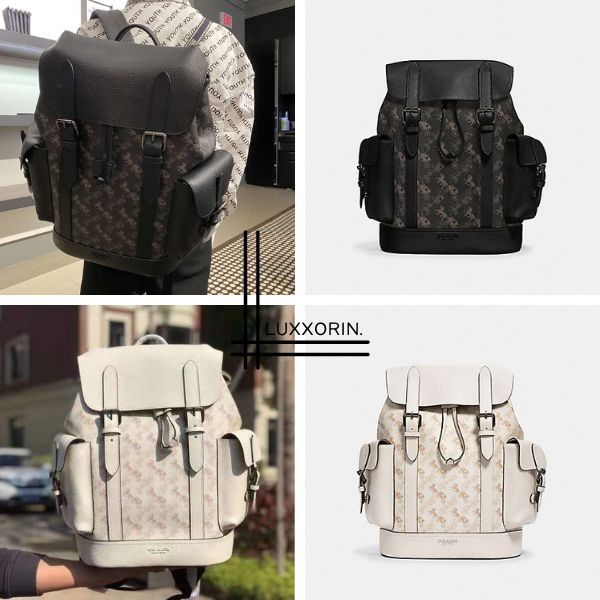 Coach Hudson Backpack With Horse And Carriage Print Men Laptop Bag