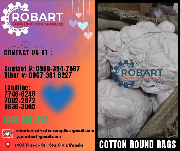 Cotton Rags Round (Category: Construction Tools & Equipment) located in Manila. Submitted by lyzarobart1999 (Listing ID 1283464520, Image 1). Description: Cotton Rags Round Size: 6" Color: White 𝐒𝐄𝐍𝐃 𝐔𝐒 𝐌𝐄𝐒𝐒𝐀𝐆𝐄 𝐅𝐎𝐑 𝐈𝐍𝐐𝐔𝐈𝐑𝐈𝐄𝐒 ‼️ 0 9 6 7 3 8 1 8 2 2 7 0 9 6 0 3 9 4 7 5 8 7 𝐋𝐚𝐧𝐝𝐥𝐢𝐧𝐞 𝐍𝐮𝐦𝐛𝐞𝐫𝐬: 𝟕 𝟕 𝟒 𝟔 - 𝟔 𝟐 𝟒 𝟖 / 𝟕 𝟎 𝟎 𝟐 - 𝟐 𝟖 𝟕 𝟐 / 𝟖 𝟔 𝟑 𝟔 - 𝟑 𝟎 𝟎 𝟓 𝐋𝐎𝐎𝐊 𝐅𝐎𝐑 𝐋𝐘𝐙𝐀 𝘌𝘮𝘢𝘪𝘭: �