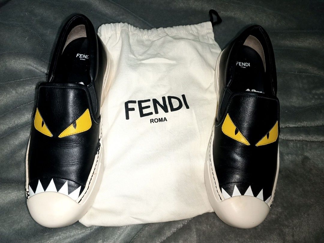Fendi monster hot sale slip ons