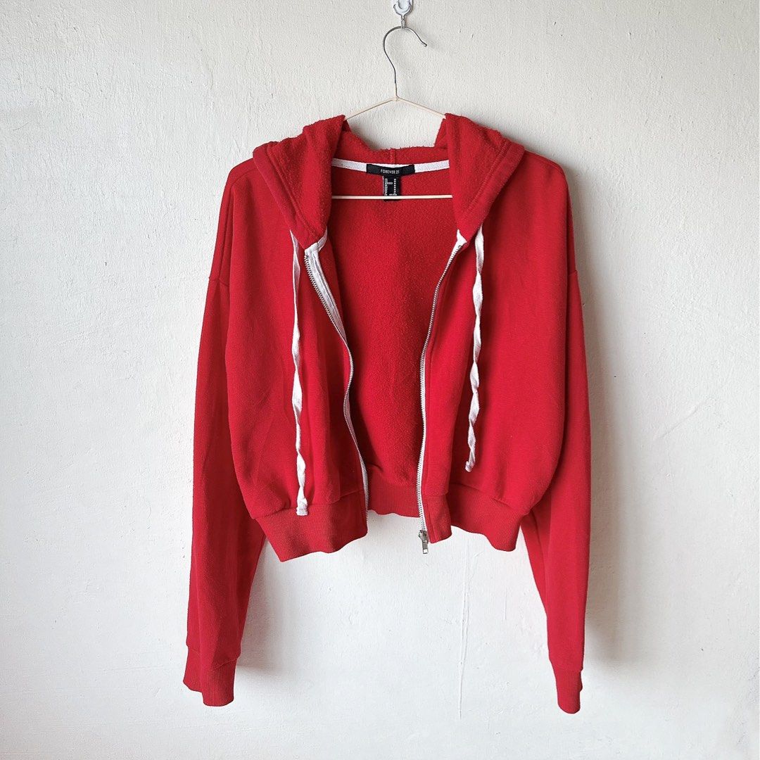 Red zip up hoodie clearance forever 21