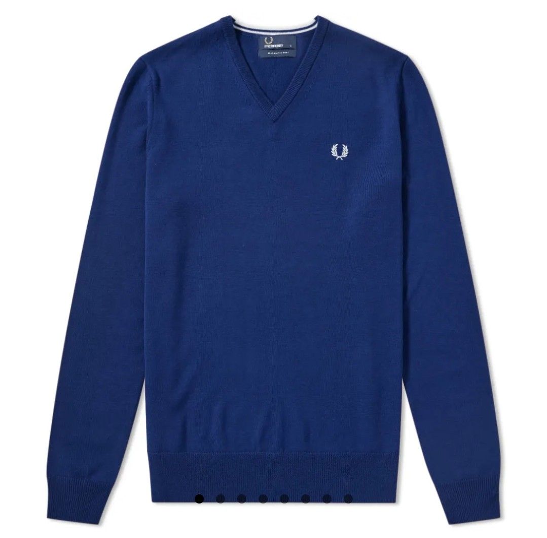Fred Perry Classic V neck sweater 100 merino wool