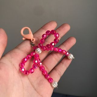 Fuchsia pink Coquette Bow Charms - Mini Ribbon keychain