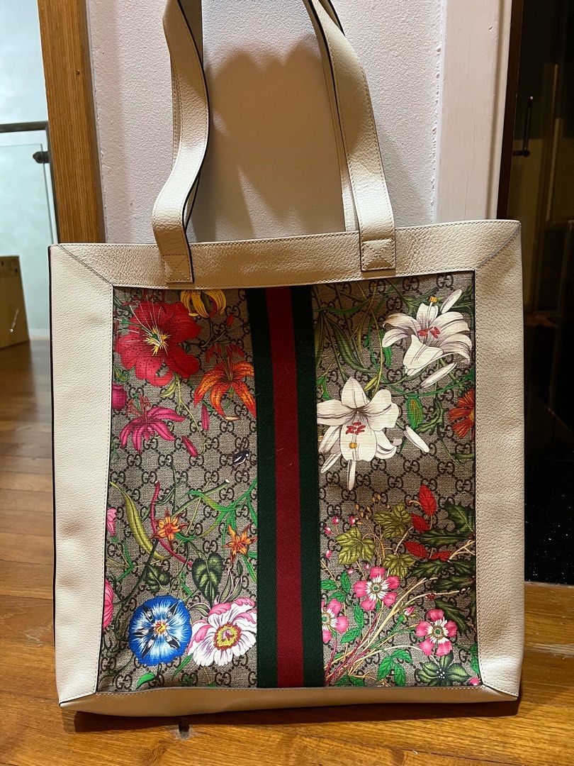 Gucci Ophidia floral large tote, Luxury, Bags Wallets on Carousell