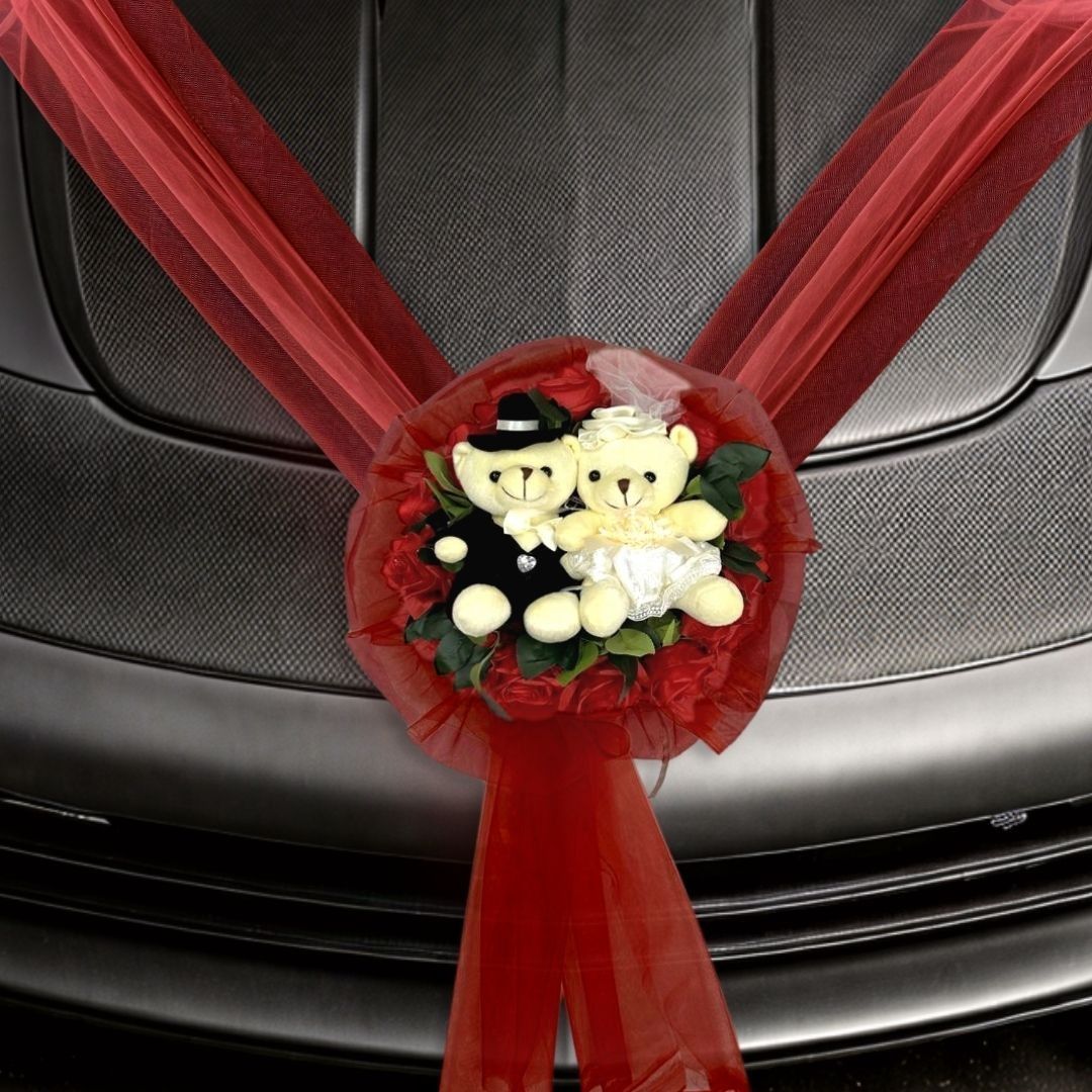 Handcrafted Bridal Wedding Car Decorations Front Bonnet Flowers Ribbon  Flower Floral Silk Artificial Bouquet Centerpiece Acar035, Hobbies & Toys,  Stationery & Craft, Flowers & Bouquets on Carousell