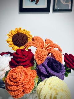 Handmade crocheted flowers (pre order) for valentines day