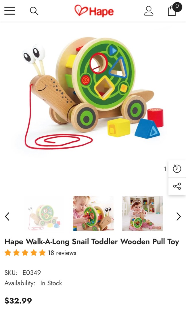 Hape walk along snail cheap