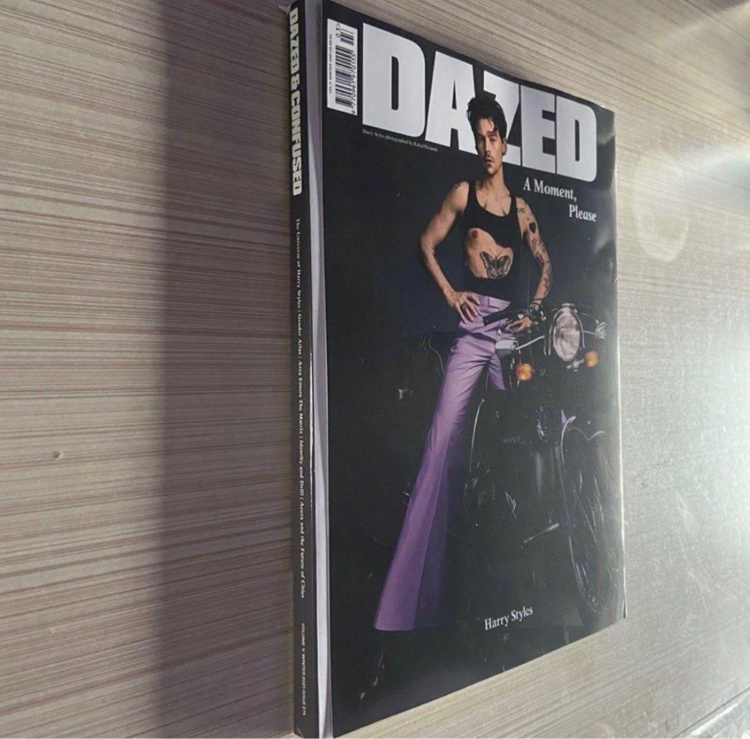 Harry Styles Dazed Magazine Motorcycle Cover (Category: Magazines) located in Paranaque City. Submitted by loveontour (Listing ID 1283606523, Image 3). Description: Harry Styles Dazed magazine cover (motorcycle). This is, like, new and I'm only selling this because my dad found and bought me a pair at a store in the US just when I have already impulsively purchased them in the website with a hefty shipping fee 😭 shipped from UK without a box, ju