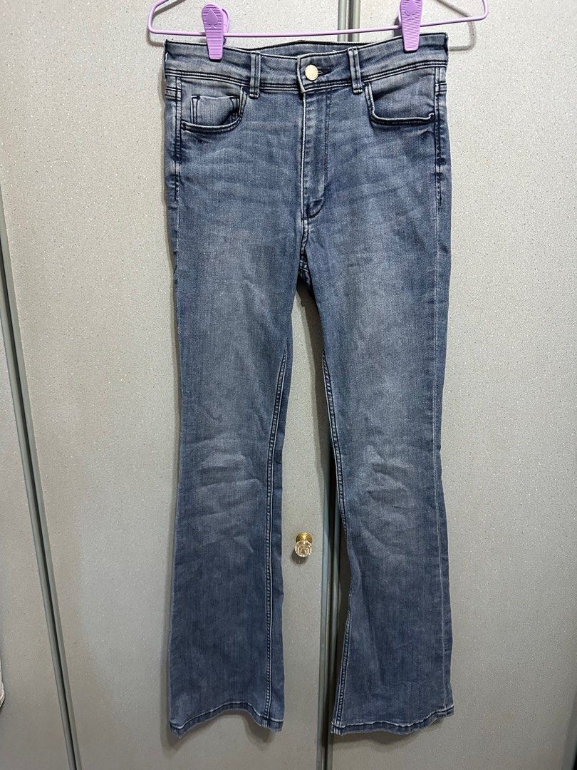 H M Mini Flare High Waisted Jeans Women s Fashion Bottoms Jeans Leggings on Carousell