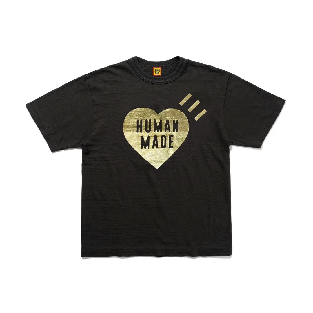 Human Made Graphic T Shirt Gold Heart, Men's Fashion, Tops & Sets