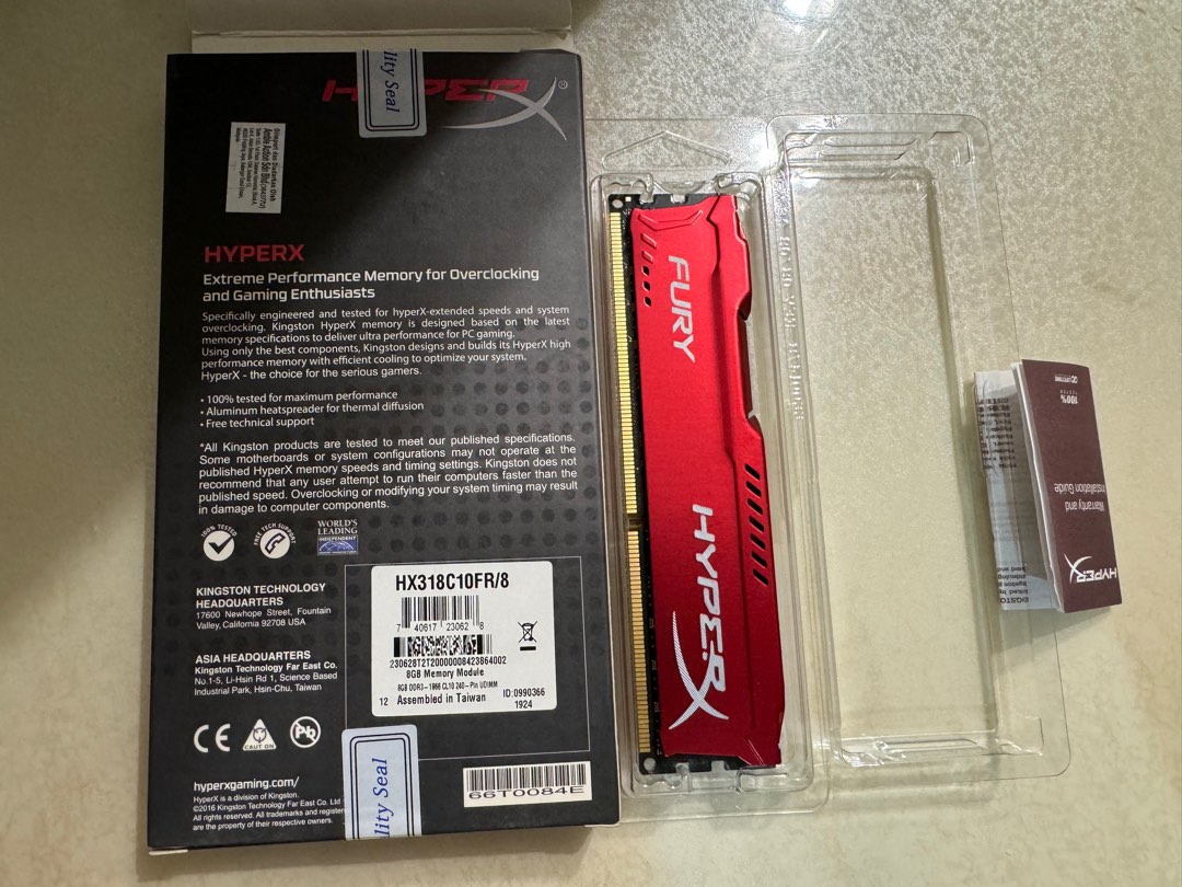 Kingston HyperX FURY 8GB 1866MHz DDR3 DIMM Red HX318C10FR 8 RAM