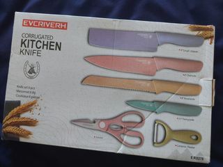 Knife set (6 pcs, colorful, corrugated)