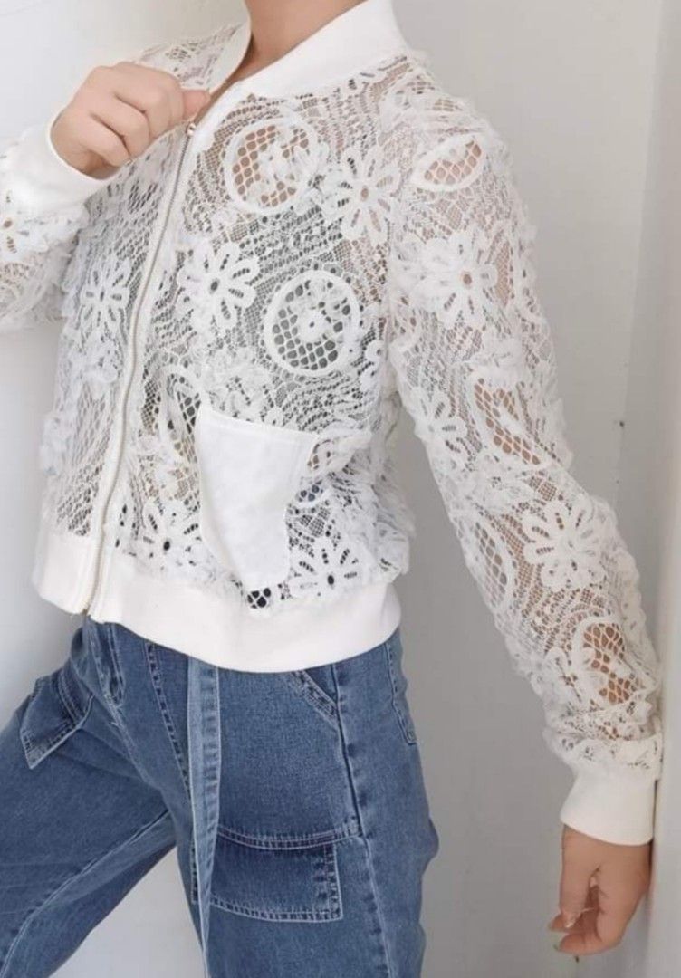 White lace outlet jacket