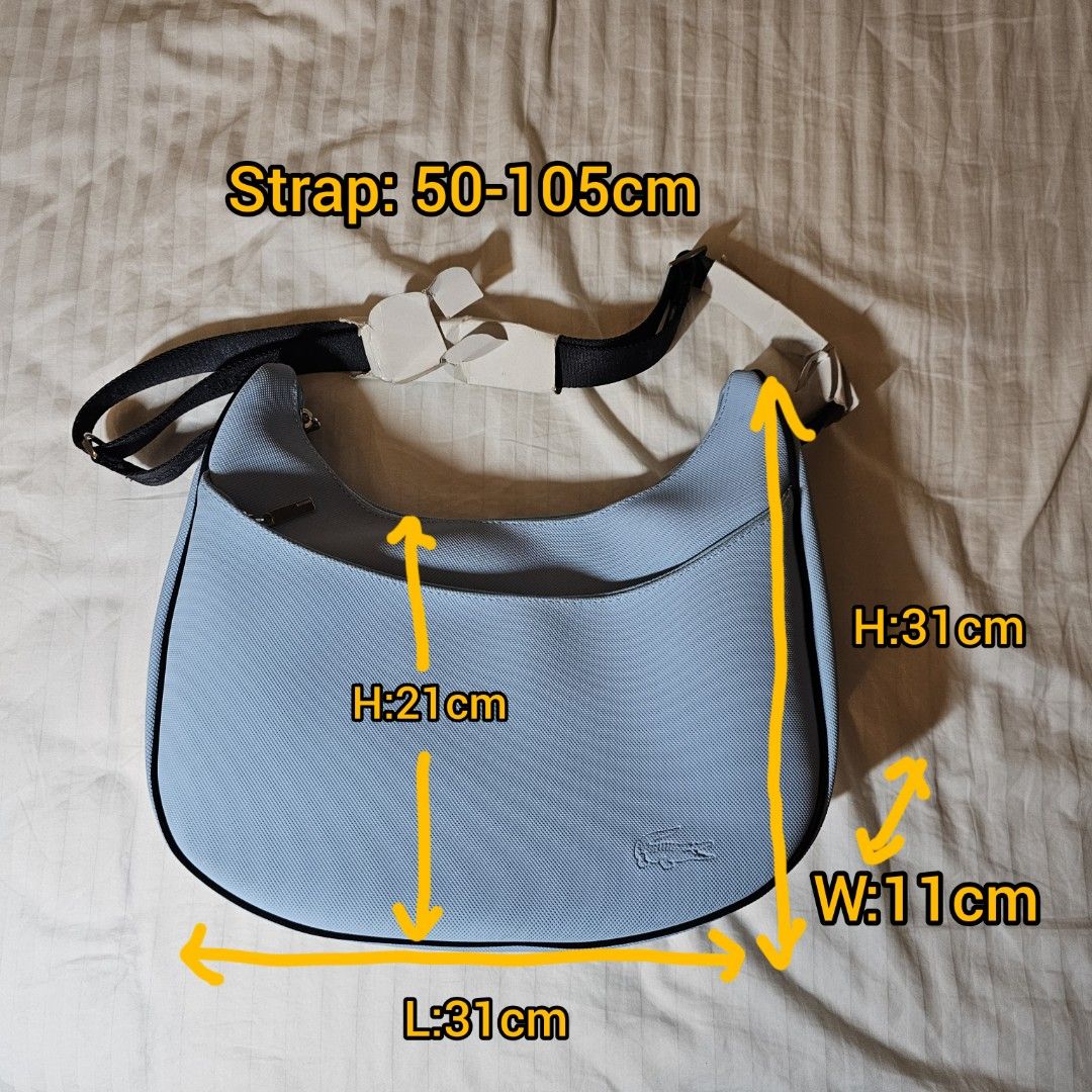 Lacoste Baby Blue Luna shaped Cross body Bag Women s Fashion Bags Wallets Cross body Bags on Carousell