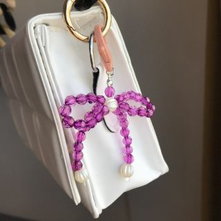 Lilac Coquette Bow Charms - Mini Ribbon keychain
