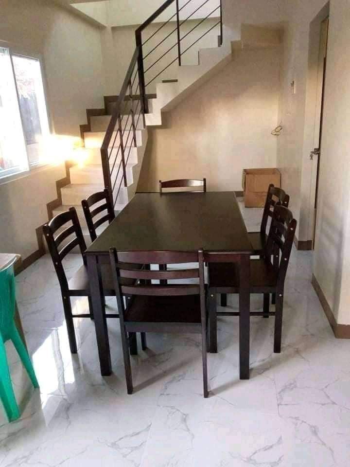 Malaysian wood dining table (Category: Tables & Sets) located in Manila. Submitted by saguittarian06 (Listing ID 1283524972, Image 2). Description: Malaysian wood Dinning Table & chair set 6 seater 8,600 with tap glass 9,800 4 seater 6,600 with tap glass 7,800 Pede unaassemble especially for Trucking.