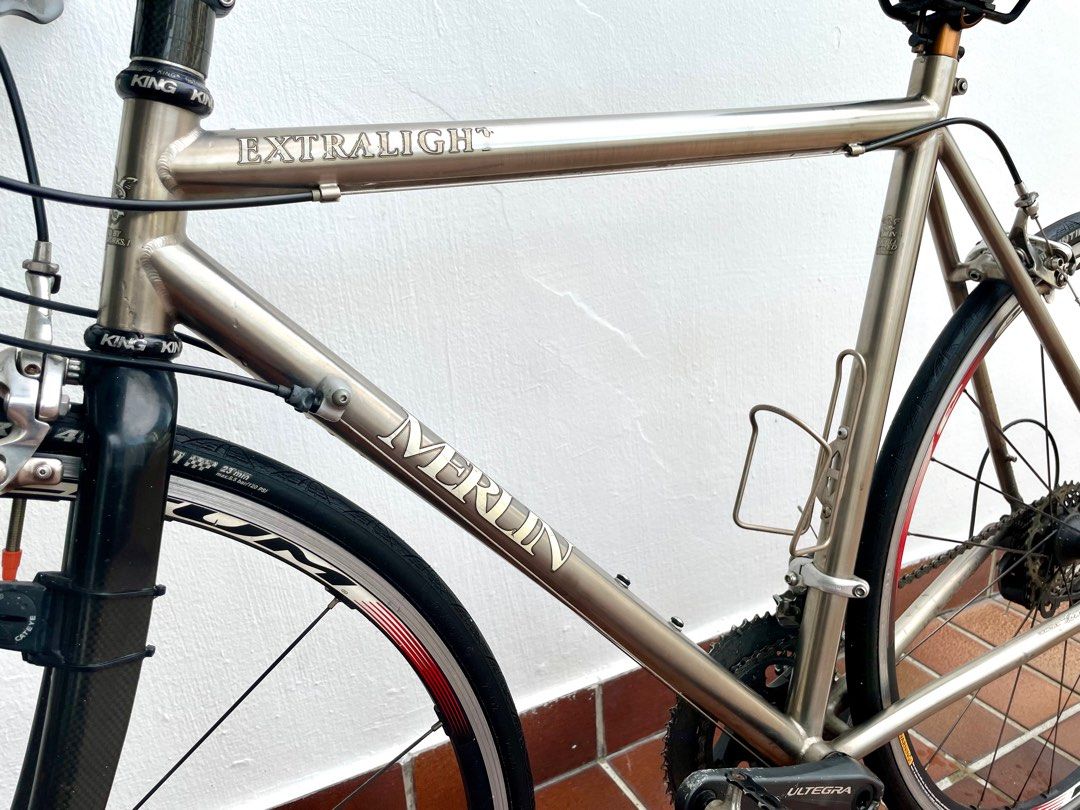 Legendary Merlin Extralight Titanium Road Bike with carbon fibre forks