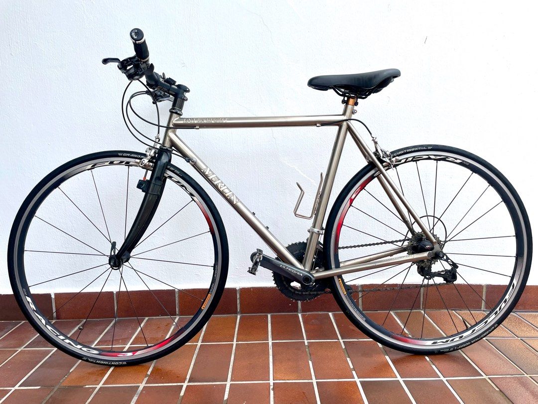 Legendary Merlin Extralight Titanium Road Bike with carbon fibre forks