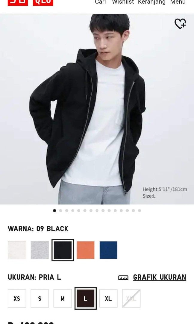 New Uniqlo jaket pria men size L