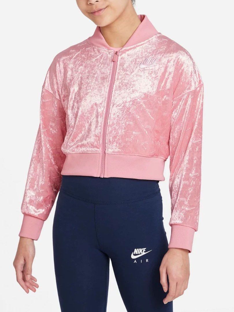 Girls pink nike clearance jacket